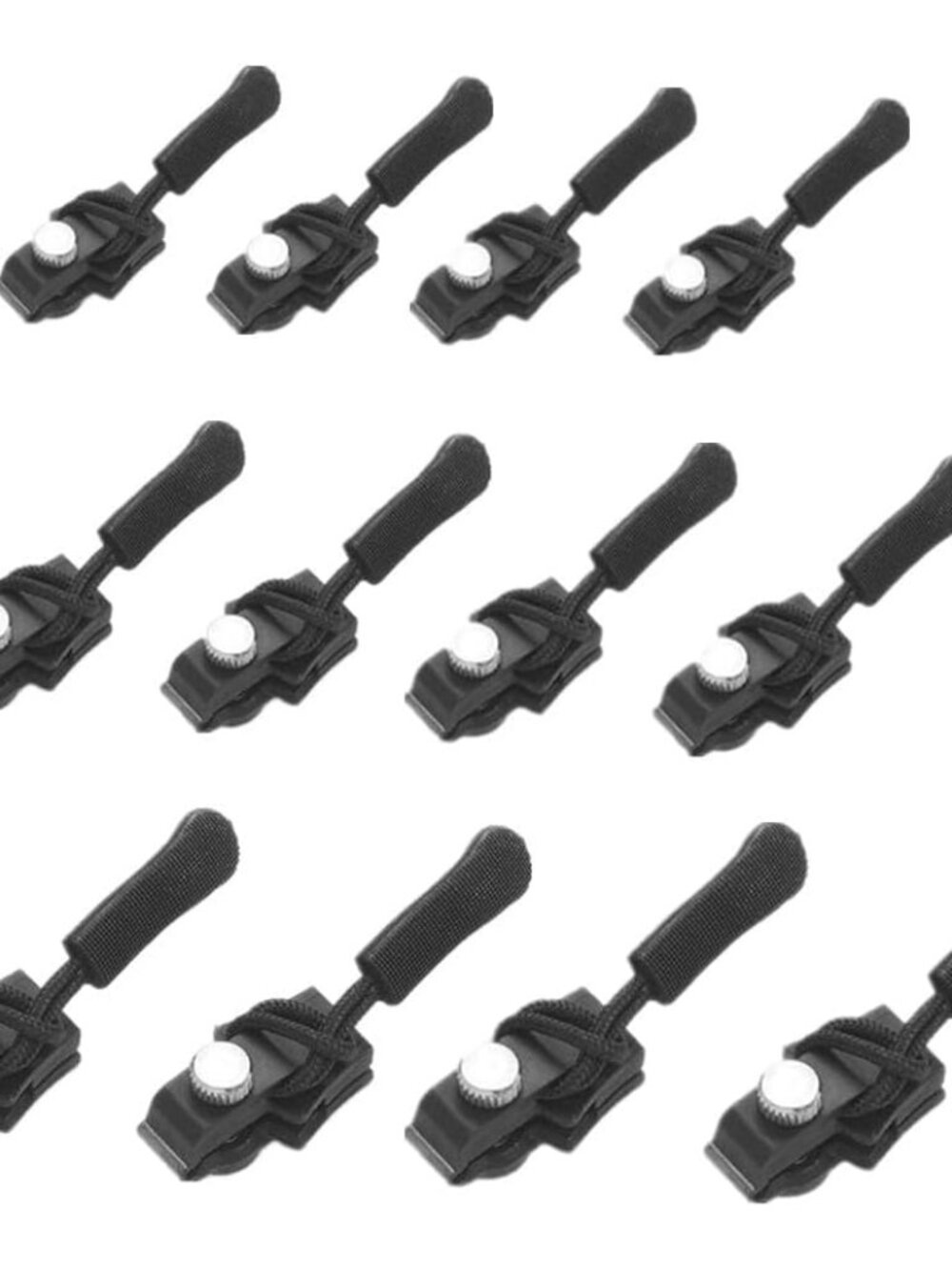 Zipper Repair Kit, 12pcs 3 Different Size Replacement Zipper Quick Install Detac
